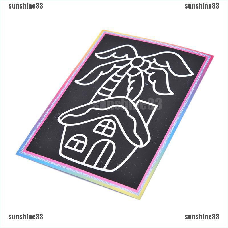 【COD•suns】10pcs 9*12CM Small Size Kids Scraping Painting Educational Toys For