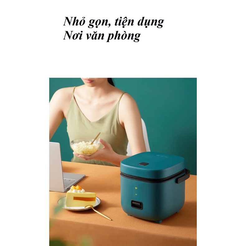 Nồi Cơm Điện Mini Đa Năng Jiashi 1.2L Dùng Cho 1-2 Người Hàng Nội Địa Cao Cấp [Nấu Cháo, Hầm, Chưng, Hấp, Luộc]