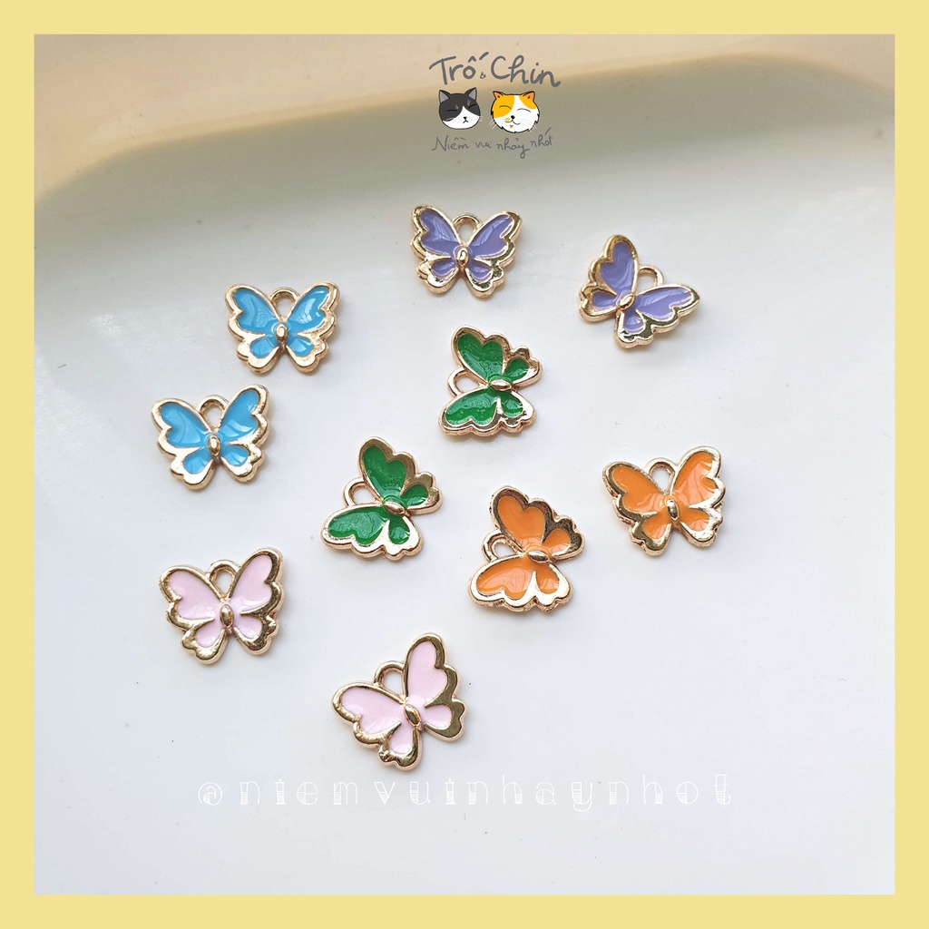 Charm bướm Nabi xinh xinh chất liệu kim loại có sẵn nhiều màu size 10*12mm