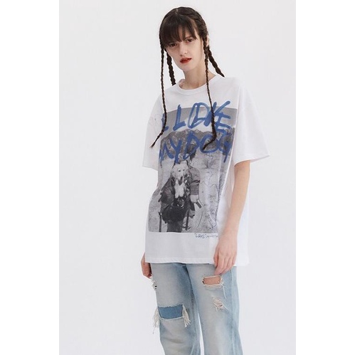 IZONE Miyawaki Sakura Áo Thun Tay Ngắn Cổ Tròn In Hình Hoa Anh Đào Và Chữ Thời Trang Harajuku Cho Cặp Đôi