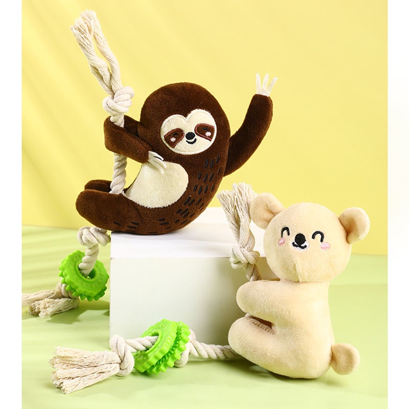 Đồ Chơi Dây Thừng Cotton Bền Và Chắc Hình Khỉ Hoạt Hình Cho Thú Cưng