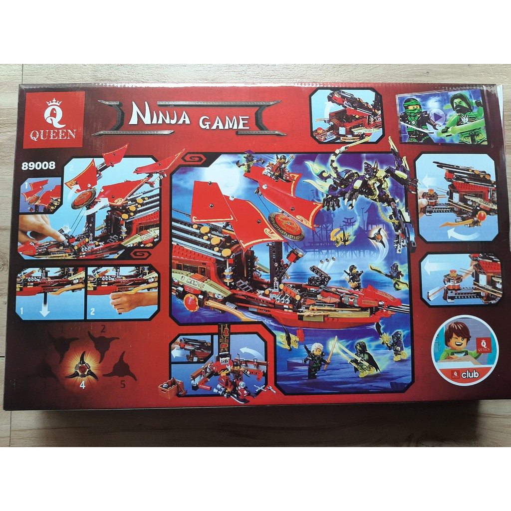 (có sẵn) lắp ráp mô hình ninjago QUEEN 89008 82202 Siêu Tàu Chiến Destiny's Bounty