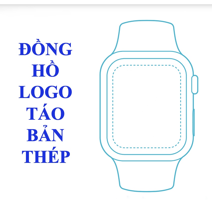 Đồng Hồ Thông Minh Logo Táo Seri 7 Khung Thép Tràn Viền / Smart Watch Logo Táo Thép / Thay Ảnh Nền - BH 5 Tháng