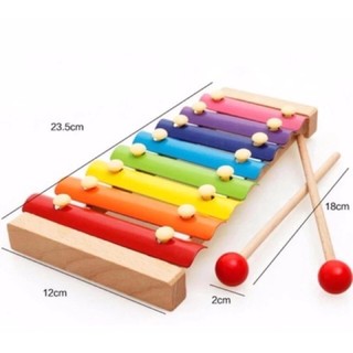 Đàn Xylophone khung gỗ 8 thanh nhiều màu sắc- Đồ chơi gỗ- Đồ chơi âm nhạc