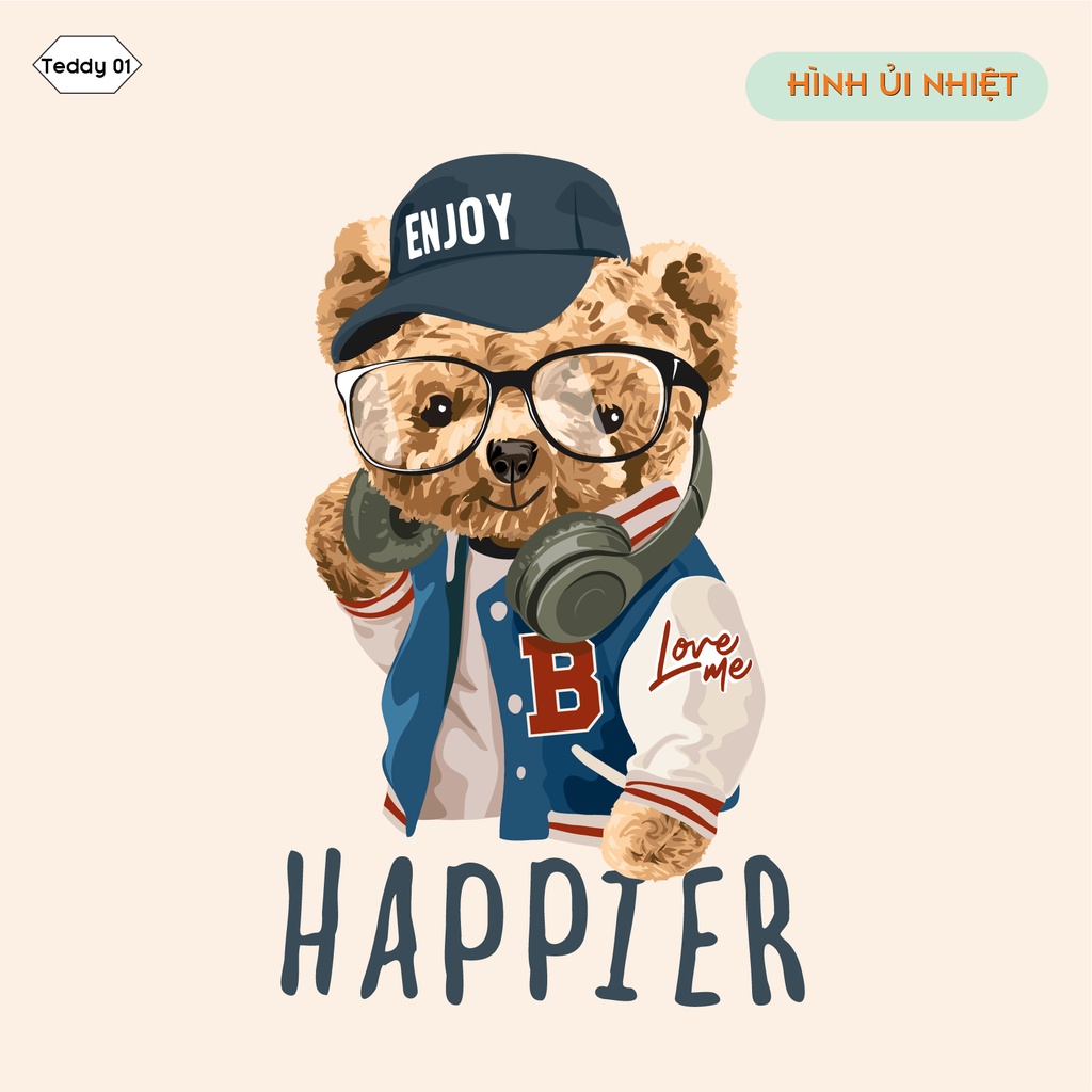 HÌNH ỦI NHIỆT - DECAL ỦI ÁO HÌNH GẤU TEDDY