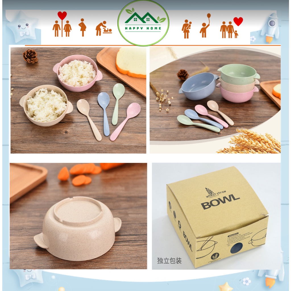 Bát ăn dặm lúa mạch kèm thìa cho bé yêu