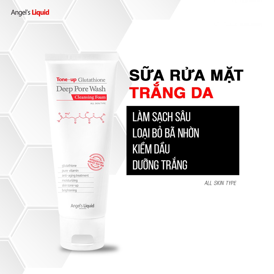 Bộ Kit 4 Món Dưỡng Sáng Da, Mờ Thâm Nám Angel's Liquid Whitening Program Glutathione Special Kit