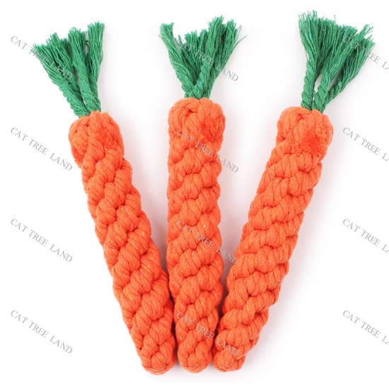 ĐỒ CHƠI CHÓ MÈO, SỢI DÂY THỪNG COTTON HÌNH CÀ RỐT, GẶM NHẮM, MÀI RĂNG, GIẢM NGỨA RĂNG