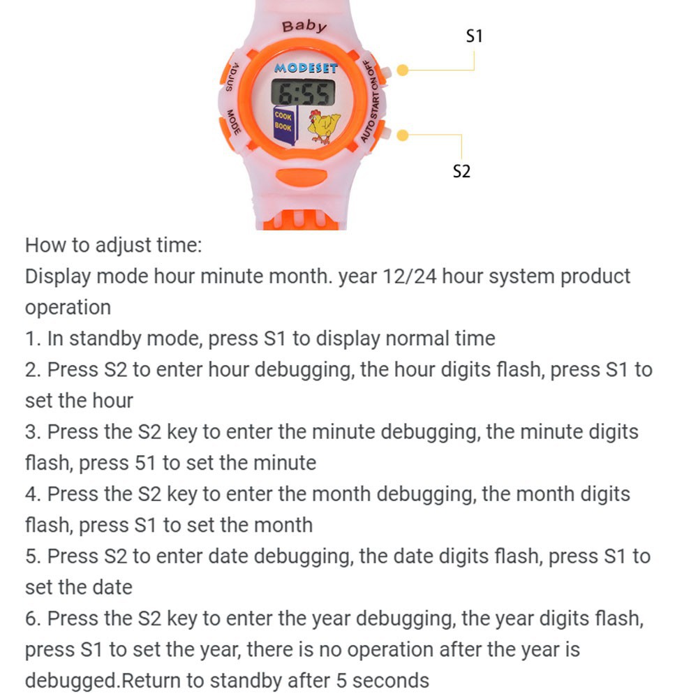 Đồng Hồ Điện Tử Có Đèn Led Cho Bé | BigBuy360 - bigbuy360.vn