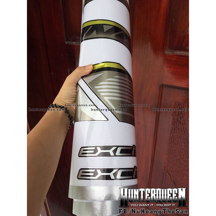 Tem rời dán xe Ex 150 màu đen, Mx King. Chất liệu Candy ánh kim tuyến cao cấp