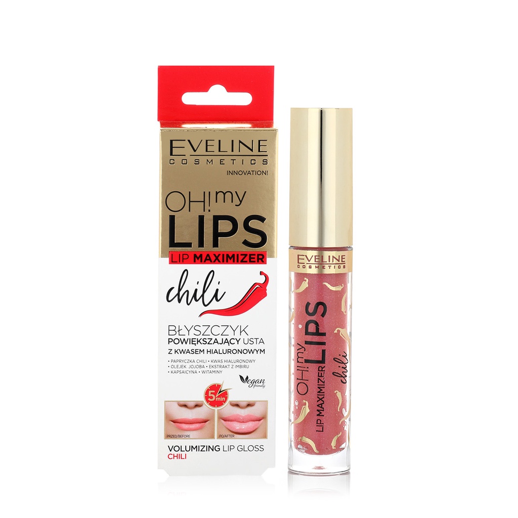 Serum dưỡng môi Eveline Hyaluron Lip Push-up làm môi căng hồng, mềm ẩm