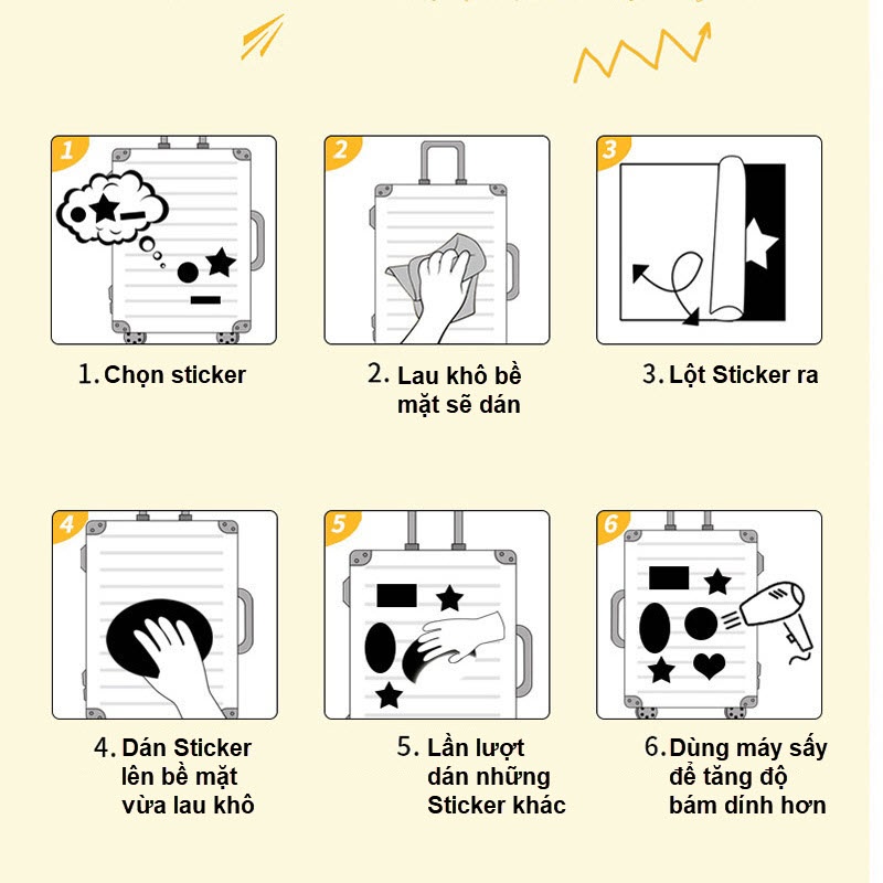 Hình Sticker dán Laptop, mũ bảo hiểm, xe, vali cute chống thấm - Spa Laptop
