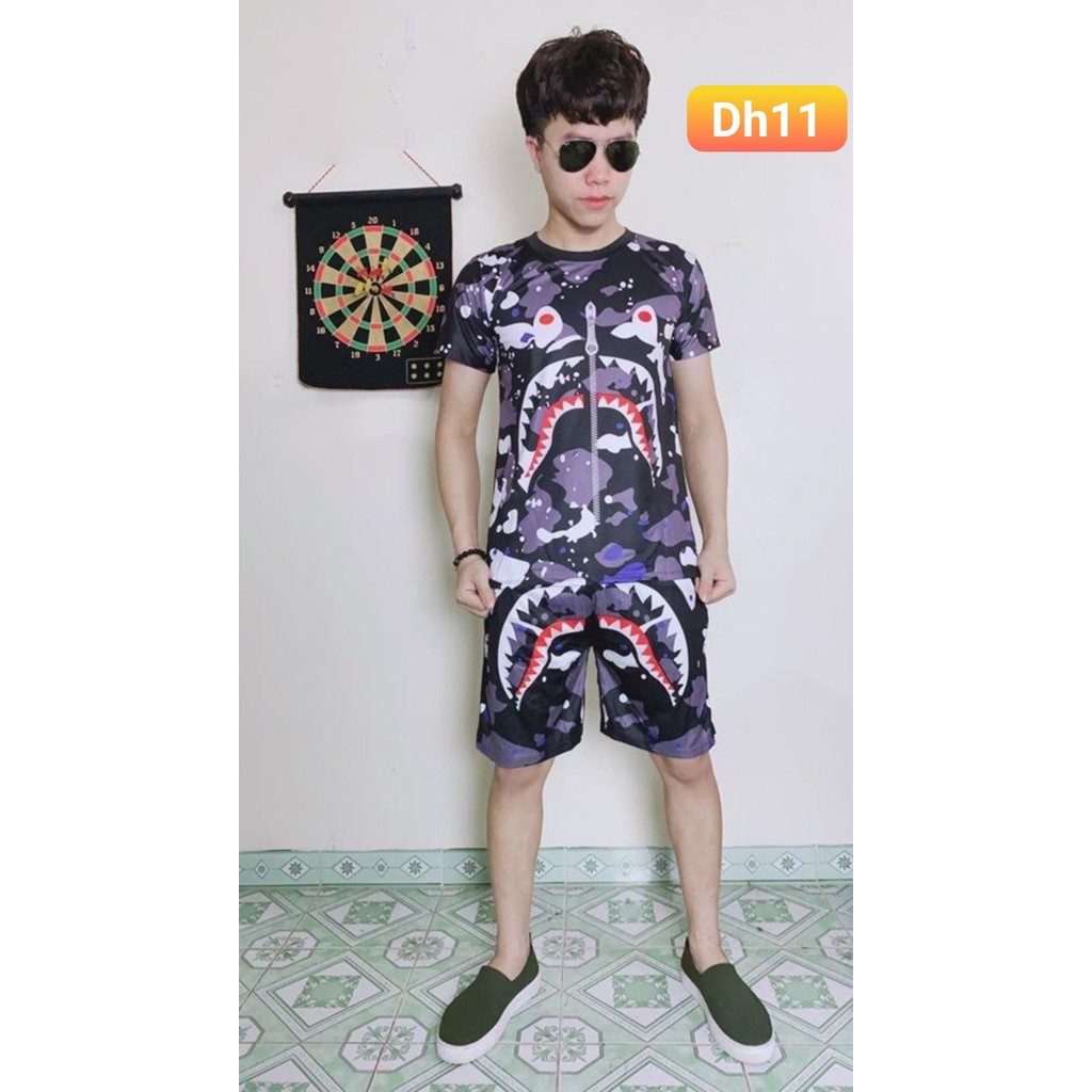 Bộ Nam Hè In Hình 3d Cao Cấp Chất Thun Lạnh Co dãn 4 chiều | BigBuy360 - bigbuy360.vn