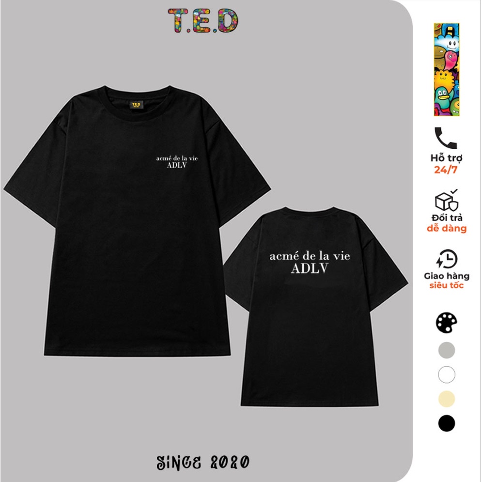 Áo thun form rộng ADLV - Áo thun tay lỡ unisex nam nữ TED33