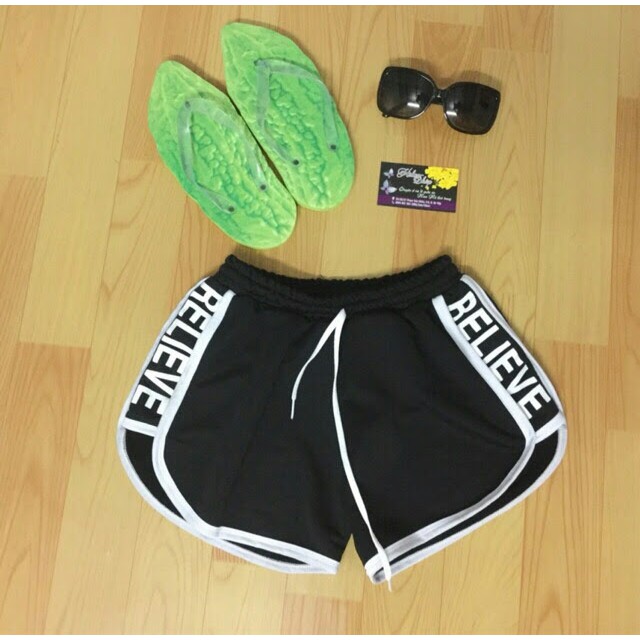 Quần đùi hot, Quần sooc lưng thun in chữ Free Size 38-56kg