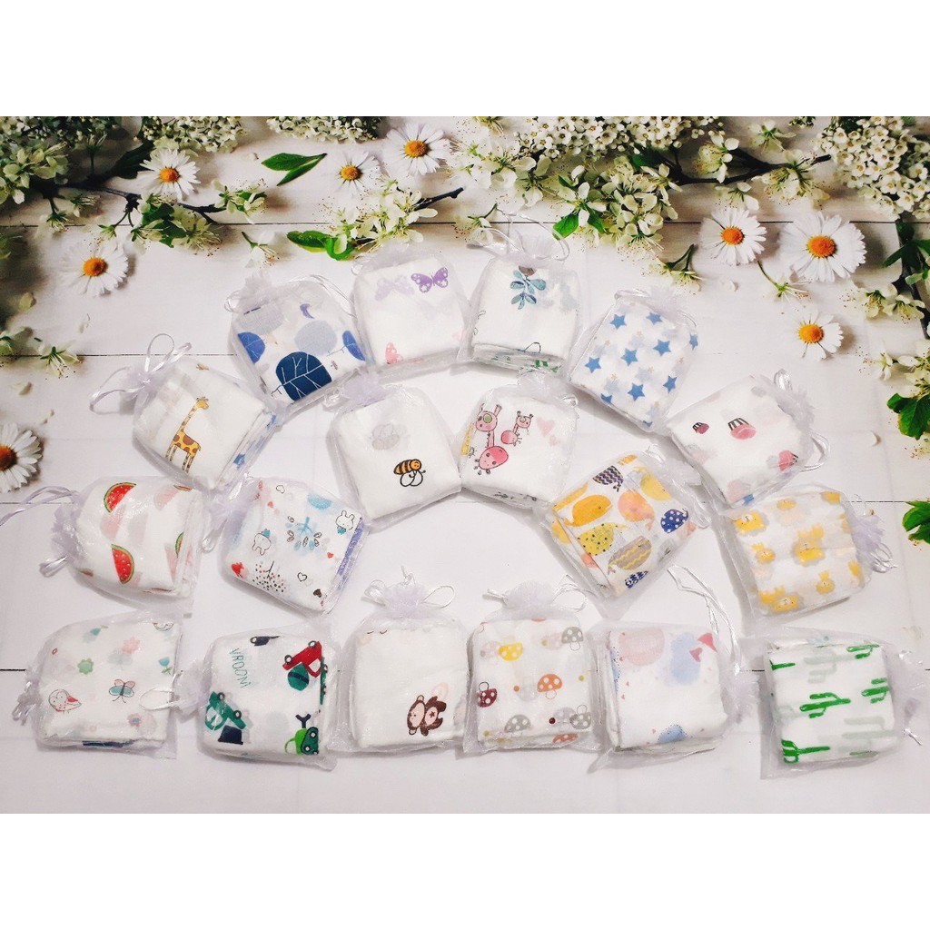 Set 10 khăn aden sợi tre túi lưới