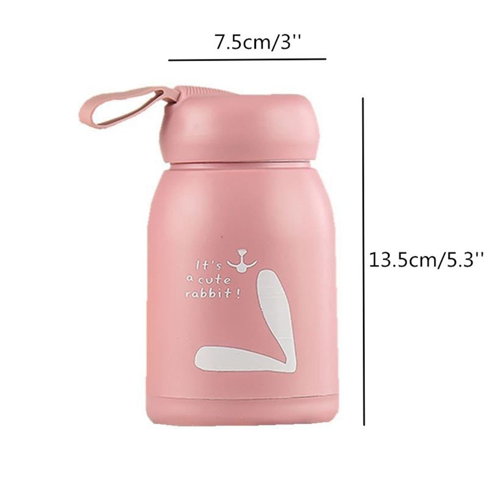 Bình giữ nhiệt bằng thủy tinh in hình thỏ hoạt hình dễ thương nhiều màu tùy chọn
