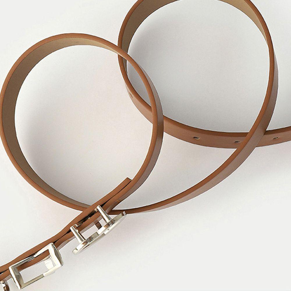 Thắt Lưng Khóa Tròn Màu Trơn Thiết Kế Đơn Giản Dễ Phối Đồ Thời Trang Cho Nữ