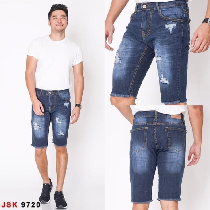 Quần Short Jean Ngắn Levis 3/4 Nam JSK 9720 Màu Xanh Đậm Size 28-34