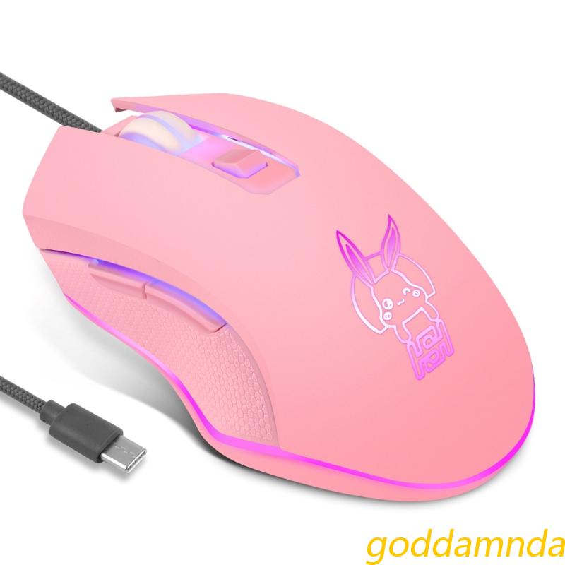 Chuột Chơi Game GODD 2400DPI USB C Có Đèn Nền LED Nền Dành Cho MacBook Chromebook Matebook X