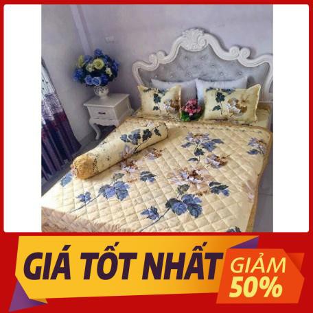 Bộ chăn ra cotton 5 món hoa cúc vàng siêu đẹp - Set 5 món chăn ga vỏ gối