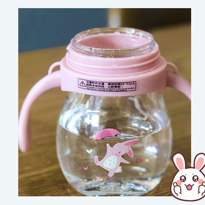 Bình Nước 270ml Hình Thỏ Hoạt Hình Có Ống Hút Cho Bé