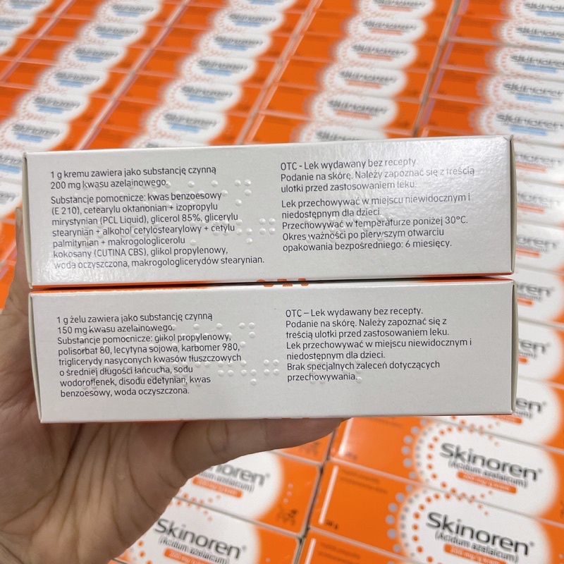 Kem mụn SKINOREN 20% Acid azelaic, kem giảm mụn và thâm nám tuýp 30g