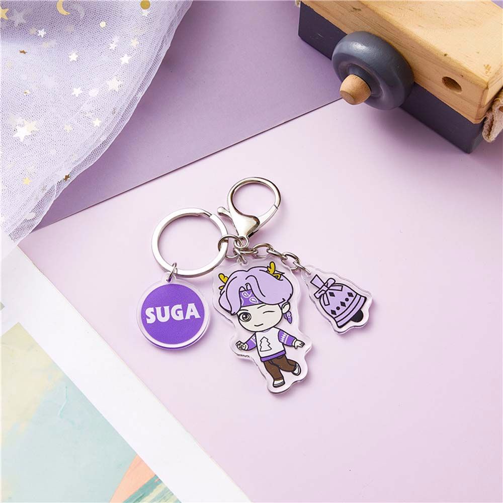 Móc Chìa Khóa In Hình Các Thành Viên Nhóm Bts