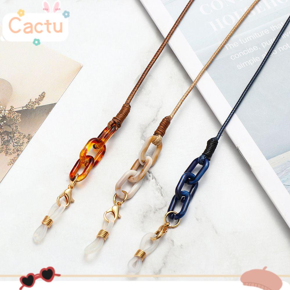 Dây Đeo Mắt Kính Chống Mất Chất Liệu Acrylic Họa Tiết Da Báo Thời Trang