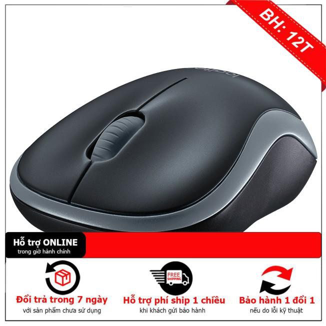 [BH12TH] (CHUYÊN VĂN PHÒNG) CHUỘT KHÔNG DÂY LOGITECH B175 CHÍNH HÃNG (ĐEN XÁM)