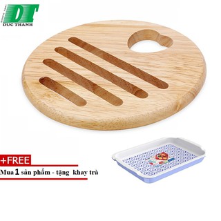 Rế Tròn Lỗ Hình Trái Tim Gỗ Đức Thành 09191- TẶNG KÈM KHAY UP LY
