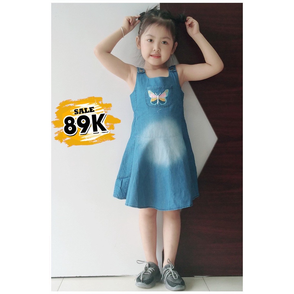 ĐẦM JEAN XÒE THÊU NGŨ SẮC