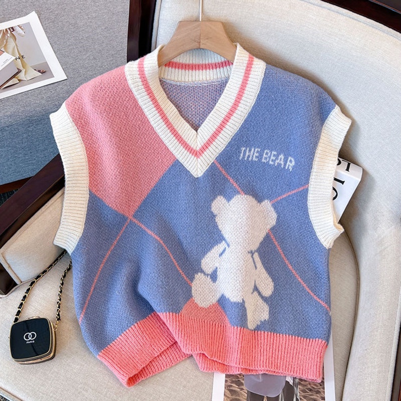 Áo Len Không Tay Cỡ Lớn Thiết Kế Dễ Thương Thời Trang Mùa Thu Dành Cho Nữ