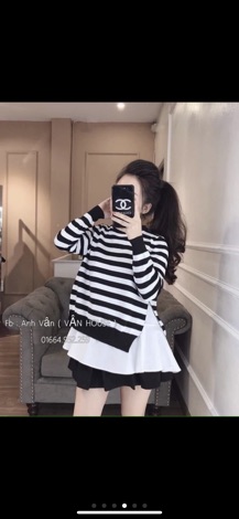 sét áo len phối sơ mi xinh xinh
