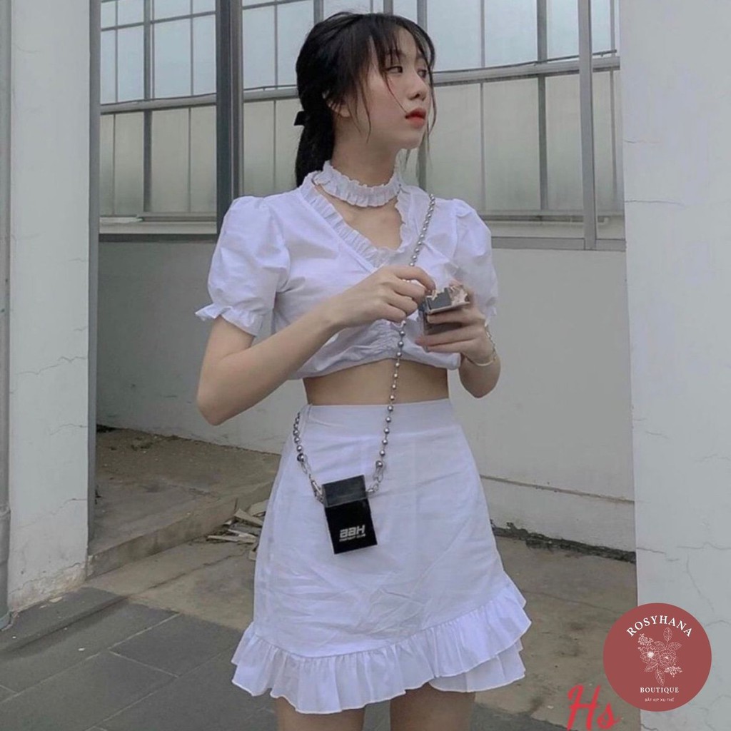 ☘Set Chân Váy Bèo Mix Crt Rút Trắng Chất Liệu Đũi Mềm☘_ Có Ảnh Đánh Giá + Video Sản Phẩm | BigBuy360 - bigbuy360.vn