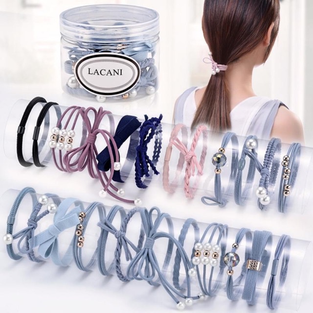 Hộp dây buộc tóc 12 chi tiết siêu xinh