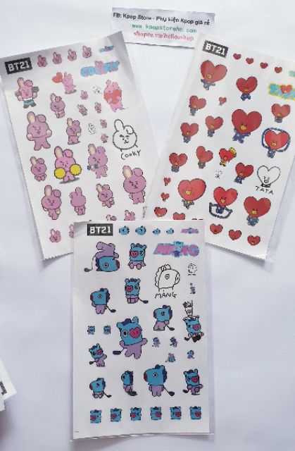 Sticker Trong BT21 BTS Hình dán