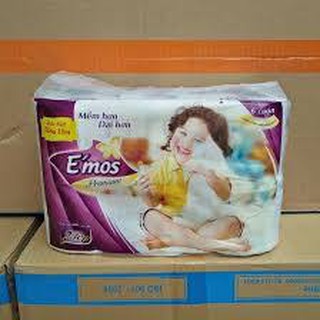 Giấy vệ sinh E'mos Premium cá heo xanh 6 cuộn x 2 lớp
