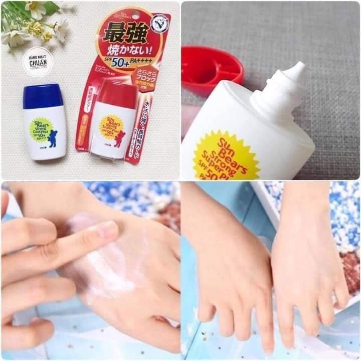 Kem Chống Nắng Omi Sun Bears  Nhật Bản 30ml SPF 50+ nâng tone lành tính