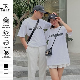 Áo thun tay lỡ Jil Sander, áo phông form rộng oversize nam nữ unisex, 100% cotton, phong cách Hàn Quốc, in local brand