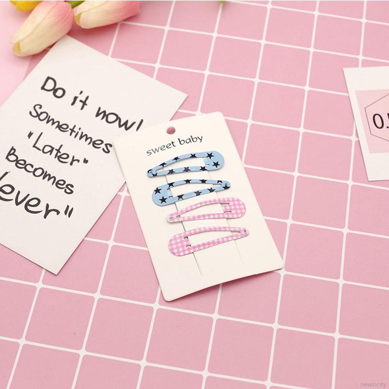 4 Kẹp tóc họa tiết hoa dễ thương cho bé gái