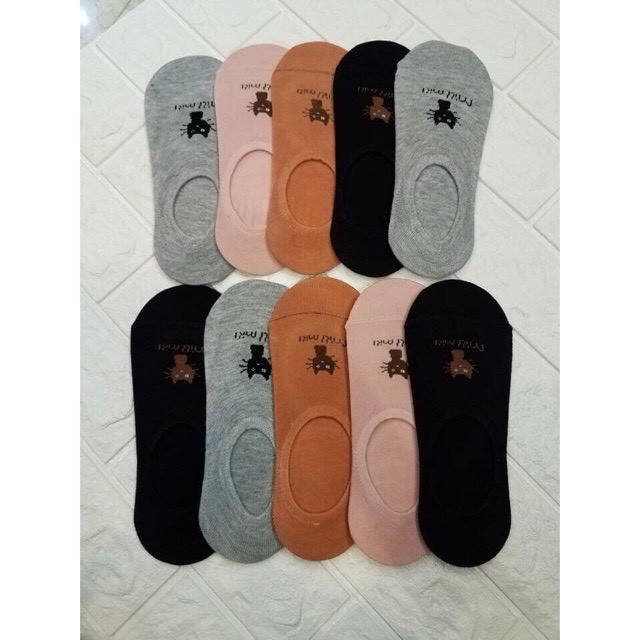 Sét 10 Đôi Tất Hài Nữ Hình Mèo Chất cotton