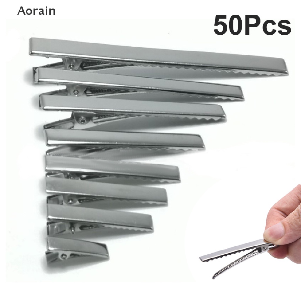 Set 50 Kẹp Cá Sấu Bằng Kim Loại Màu Bạc
