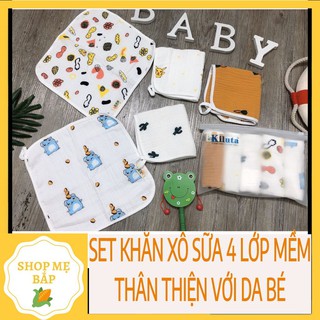 Set 5 khăn sữa xô 6 lớp mịn kiluta❤️freeship❤️ set 5 khăn kt 30*30 cm, hàng đẹp ❤️hàng hot❤️ - kx02