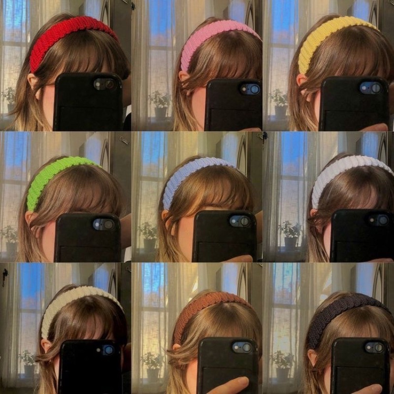 Headband len móc handmade