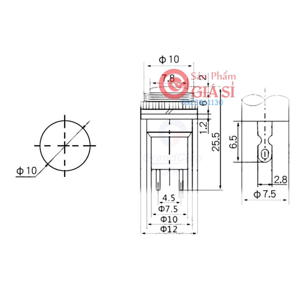 Nút Nhấn Nhả - Nút Reset 10mm DS-314 ❤️freeship❤️