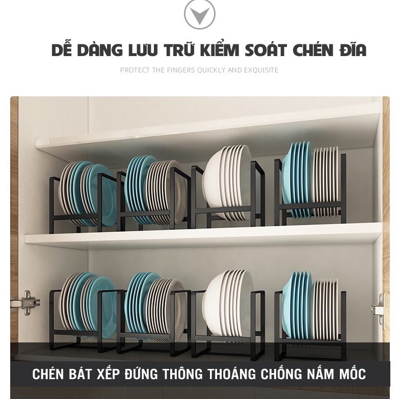 Kệ Để Chén Đĩa Đa Năng, Kệ Bát Đĩa Mini Tiện Dụng Cho Tủ Bếp