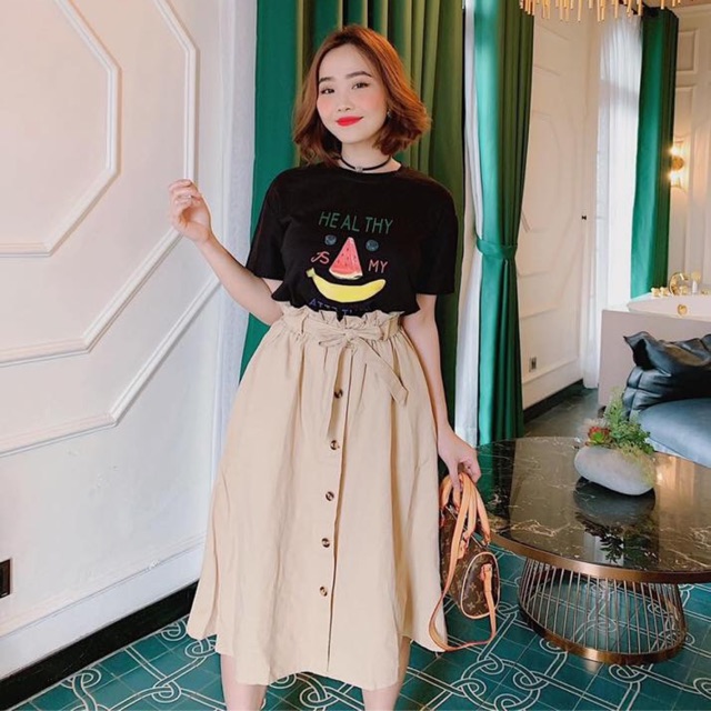 ❤️ SET ÁO THUN GẤU+CHÂN VÁY