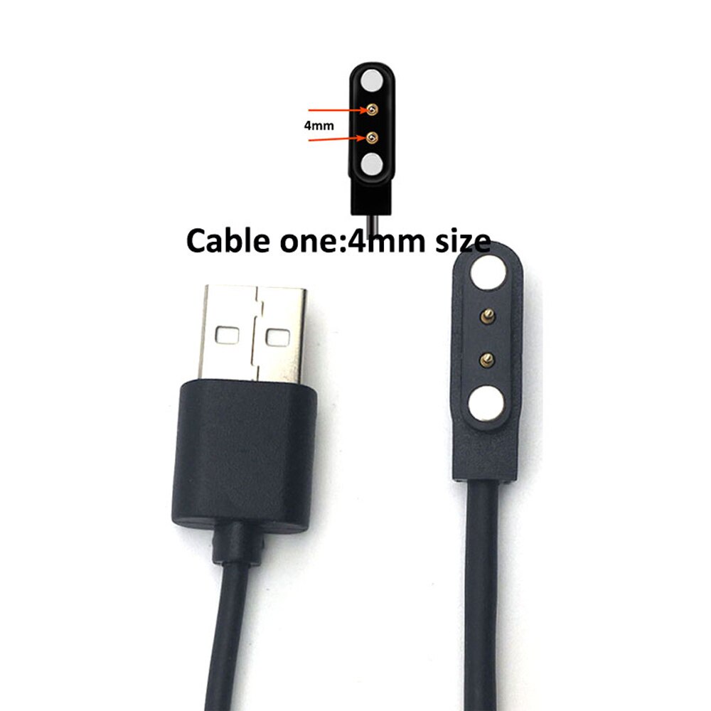 Dây cáp sạc VIRWIR nam châm 2.84mm 4mm dạng cốc hút 2 chấu USB thích hợp cho đồng hồ thông minh