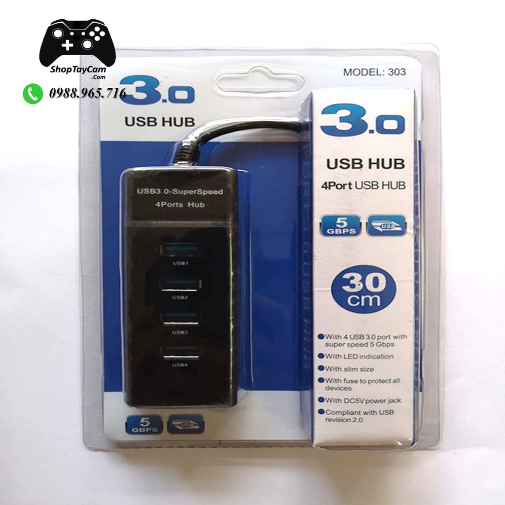 HUB Bộ Chia Cổng USB 3.0 Thành 4 Cổng USB 3.0 Tốc Độ Cao Hàng XỊN Cho PC, Laptop, Macbook | 4Port USB HUB